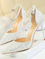 Women's Stiletto Heel Closed Toe Sparkling Glitter With Buckle Sandals