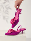 Women's Trendy Floral Decor Comfortable Fashion High Heel Pumps