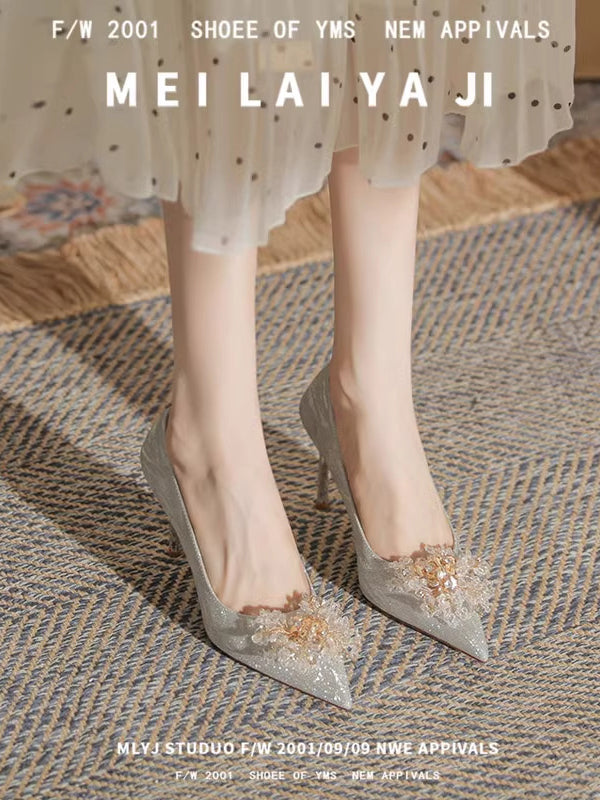 Champagne wedding shoes crystal shoes bridal shoes gold engagement stiletto high heels women Champagne wedding shoes crystal shoes bridal shoes gold engagement stiletto high heels women