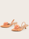 Women's Trendy Floral Decor Comfortable Fashion High Heel Pumps