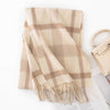 Thickened autumn and winter plaid 100% wool scarf atmosphere sense women's versatile fashion warm neck comfort shawl