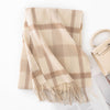 Thickened autumn and winter plaid 100% wool scarf atmosphere sense women's versatile fashion warm neck comfort shawl