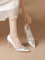 Wedding shoes for bride and bridesmaids, white rhinestone high heels