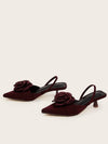 Women's Trendy Floral Decor Comfortable Fashion High Heel Pumps