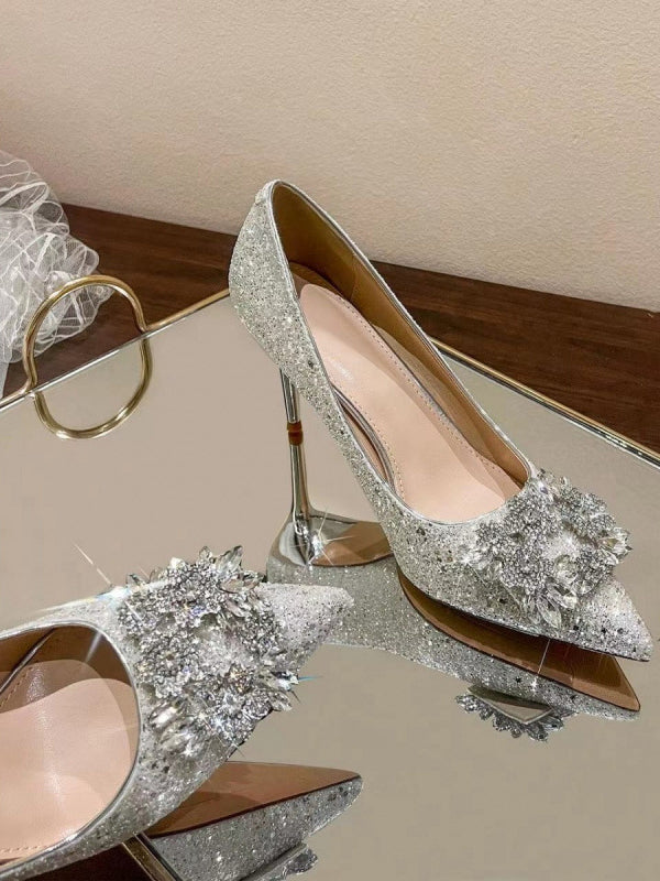 High heels rhinestone sequins wedding shoes bridal shoes wedding bridesmaids