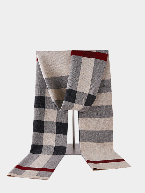 New scarf for men Winter new versatile shawl warm high-end plaid wool scarf for men and women