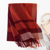 Thickened autumn and winter plaid 100% wool scarf atmosphere sense women's versatile fashion warm neck comfort shawl