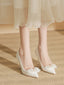 New beautiful wedding shoes bridal shoes white wedding shoes high heels dress bridesmaid shoes