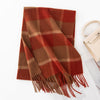 Thickened autumn and winter plaid 100% wool scarf atmosphere sense women's versatile fashion warm neck comfort shawl