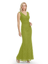 Mother of The Bride Dresses V-Neck Sleeveless Lace Mermaid Maxi Gown Elegant Flowy Formal Wedding Event Dress