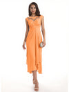 Elegant Bell Sleeves Chiffon A-line Midi Mother of The Bride Dresses