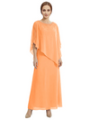 Classy Beaded Chiffon Overlay Poncho Style Mother of the Bride Gown