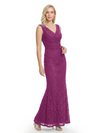 Mother of The Bride Dresses V-Neck Sleeveless Lace Mermaid Maxi Gown Elegant Flowy Formal Wedding Event Dress