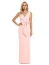 V-Neck Sheath Sleeveless Mother of The Bride Dress Crepe