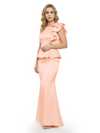 Elegant Scoop Ruffle Satin Mermaid Mother Of The Bride Dress