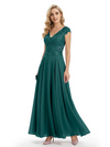 Beautiful Cap Sleeve Lace Chiffon A-Line Mother of the Bride dresses