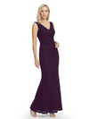 Mother of The Bride Dresses V-Neck Sleeveless Lace Mermaid Maxi Gown Elegant Flowy Formal Wedding Event Dress