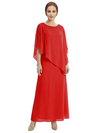 Classy Beaded Chiffon Overlay Poncho Style Mother of the Bride Gown