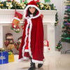 Adult Child Christmas Santa Claus Robe Hooded Cloak, Mrs Santa Claus Velvet Hooded Cape Christmas Robe