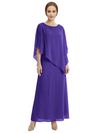 Classy Beaded Chiffon Overlay Poncho Style Mother of the Bride Gown