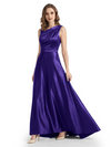 Stunning Asymmetrical Neckline Sleeveless A-Line Satin Formal Dress For Mother Of The Bride