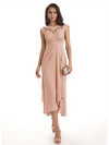 Elegant Bell Sleeves Chiffon A-line Midi Mother of The Bride Dresses