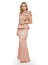 Elegant Scoop Ruffle Satin Mermaid Mother Of The Bride Dress