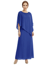 Classy Beaded Chiffon Overlay Poncho Style Mother of the Bride Gown