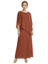 Classy Beaded Chiffon Overlay Poncho Style Mother of the Bride Gown