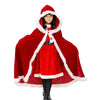 Adult Child Christmas Santa Claus Robe Hooded Cloak, Mrs Santa Claus Velvet Hooded Cape Christmas Robe