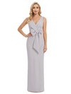 V-Neck Sheath Sleeveless Mother of The Bride Dress Crepe