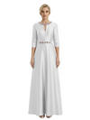Sophisticated 3/4 Sleeves Beaded A-Line Satin Mother Of The Bride Dress