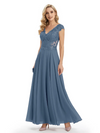 Beautiful Cap Sleeve Lace Chiffon A-Line Mother of the Bride dresses