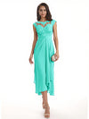 Elegant Bell Sleeves Chiffon A-line Midi Mother of The Bride Dresses