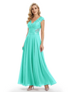 Beautiful Cap Sleeve Lace Chiffon A-Line Mother of the Bride dresses