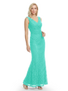 Mother of The Bride Dresses V-Neck Sleeveless Lace Mermaid Maxi Gown Elegant Flowy Formal Wedding Event Dress