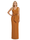 V-Neck Sheath Sleeveless Mother of The Bride Dress Crepe