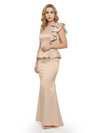 Elegant Scoop Ruffle Satin Mermaid Mother Of The Bride Dress