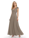 Beautiful Cap Sleeve Lace Chiffon A-Line Mother of the Bride dresses