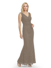 Mother of The Bride Dresses V-Neck Sleeveless Lace Mermaid Maxi Gown Elegant Flowy Formal Wedding Event Dress