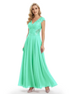 Beautiful Cap Sleeve Lace Chiffon A-Line Mother of the Bride dresses