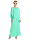 Classy Beaded Chiffon Overlay Poncho Style Mother of the Bride Gown