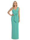 V-Neck Sheath Sleeveless Mother of The Bride Dress Crepe