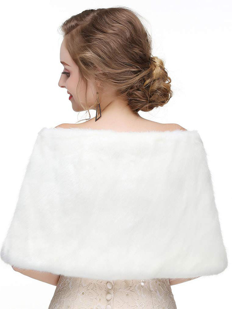 Women's Faux Fur Shawls Wraps Wedding Sleeveless For Women 1920s Fur Stole Capelet