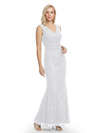 Mother of The Bride Dresses V-Neck Sleeveless Lace Mermaid Maxi Gown Elegant Flowy Formal Wedding Event Dress