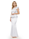 Elegant Scoop Ruffle Satin Mermaid Mother Of The Bride Dress