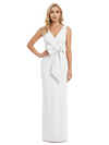 V-Neck Sheath Sleeveless Mother of The Bride Dress Crepe