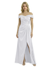 Off The Shoulder Mother Of The Groom Dresses Side Slit Satin Ruched A-Line Gown