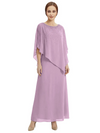 Classy Beaded Chiffon Overlay Poncho Style Mother of the Bride Gown