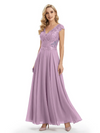 Beautiful Cap Sleeve Lace Chiffon A-Line Mother of the Bride dresses